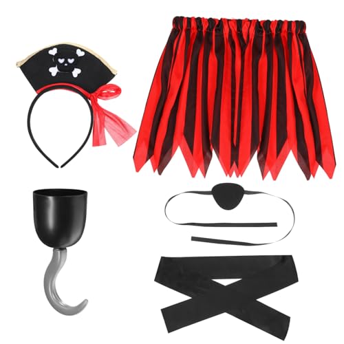 BESPORTBLE Piratenkostüm mit Augenklappe Kopftuch und Rock für Mädchen Robustes Material Verstellbar für Jahre für Halloween und Rollenspiele BESPORTBLE Piratenkostüm mit Augenklappe Kopftuch und Rock für Mädchen Robustes Material Verstellbar für Jahre für Halloween und Rollenspiele von BESPORTBLE
