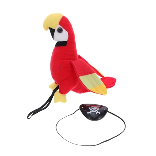 BESPORTBLE Piratenpapagei Schultermodell Cosplay Accessoire mit Schädelhut Teilig für Halloween Piraten Party Kostüm Zubehör für Piraten Mottoveranstaltungen von BESPORTBLE