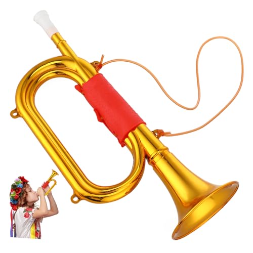 BESPORTBLE Realistische Goldene Trompete Für Junge Mädchen Spielzeuginstrument Für Bühnenaufführungen Rollenspiele Und Lernspaß Einfache Handhabung Und Vielseitig Einsetzbar von BESPORTBLE