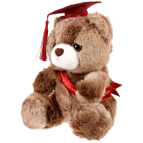BESPORTBLE Plüsch Bär mit Doktorhut Niedliches Abschlussgeschenk für Graduierungen Weiches Kuscheltier für Feiern und Räume für Freunde und Absolventen von BESPORTBLE