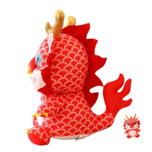 BESPORTBLE Plüsch Drache Glücksbringer Kuscheltier für Chinesische Neujahr Rote Deko Figur für Zuhause Büro Auto für Familie und Freunde von BESPORTBLE