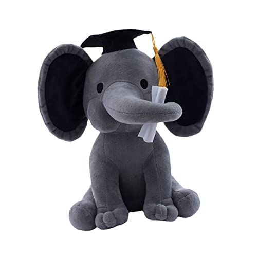 BESPORTBLE Plüsch Elefantenpuppe mit Doktorhut Graduierungsfreundliches Kuscheltier Hautfreundlich und Schadstofffrei Dekoratives Desktop für Büro Wohnzimmer und Kinderzimmer von BESPORTBLE