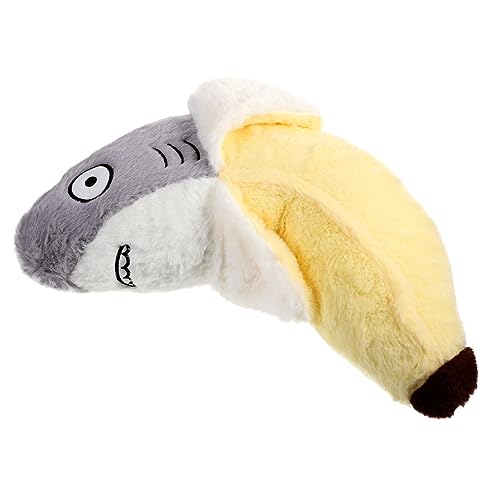 BESPORTBLE Plüsch Haifischpuppe Mit Banane Lustiges Wurfkissen Für Sofa Und Kinderzimmer Weiches Stofftier Dekoratives Plüschtier Für Zuhause von BESPORTBLE