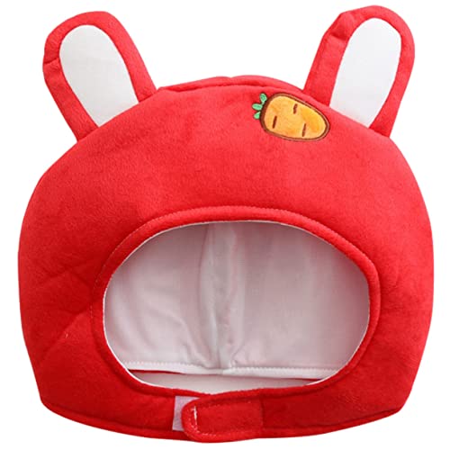 BESPORTBLE Plüsch Hasenohren Mütze mit Verstellbarem Kinnriemen Bunny Hut für Erwachsene und Cosplay Kostüm Zubehör für Party Foto Requisiten Rot von BESPORTBLE