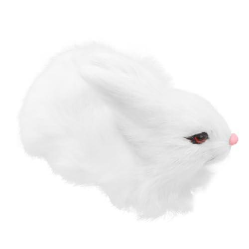 BESPORTBLE Plüsch Kaninchen Mini Simulation Tierfigur Weiß Detailgetreues Kuscheltier Modell Weiches Stofftier und Dekoration für Zuhause und Tiermottoparty Leicht Tragbar Verarbeitet von BESPORTBLE