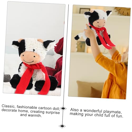 BESPORTBLE Plüsch Kuhpuppe Kuscheltier Weiches Stofftier mit Roter Schleife Sitzende für Dekoratives Kawaii Plüschtier BESPORTBLE Plüsch Kuhpuppe Kuscheltier Weiches Stofftier mit Roter Schleife Sitzende für Dekoratives Kawaii Plüschtier von BESPORTBLE