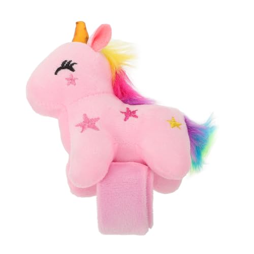 BESPORTBLE Plüsch Schnapparmband Einhorn Kuscheltier Weiches Bequemes Armband mit Baumwollfüllung Langlebig und Hautfreundlich als Partydeko und Festivalaccessoire Rosa von BESPORTBLE