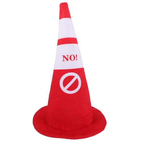 BESPORTBLE Plüsch Verkehrsleitkegel Mütze Kopfhaube aus PP Baumwolle Originelle Cosplay Party Hut für Erwachsene und Jugendliche Lustige Verkleidung für Halloween und Karneval von BESPORTBLE