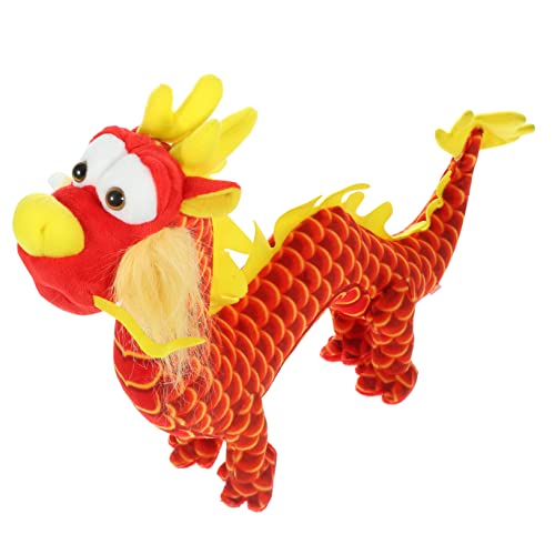 BESPORTBLE Plüschdrache Kuscheltier für Jahr des Drachen Geburtstagsgeschenk Rot Weiches Farbenfrohes Stofftier für Jungen und Mädchen als Dekoration von BESPORTBLE
