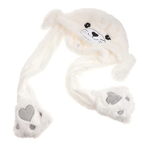 BESPORTBLE Plüschhut Mit Beweglichen Ohren Tierhut Für Witziger Hasenohren Hut Für Partys Karneval Und Cosplay Süßes Kostümzubehör Einfarbiger Plüsch von BESPORTBLE