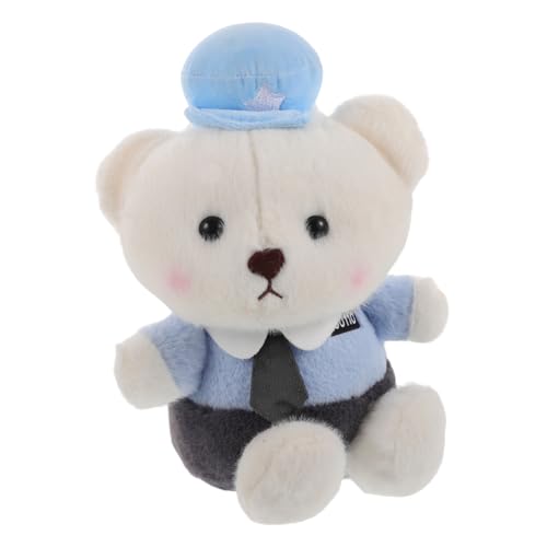 BESPORTBLE Plüschpolizist Bär Kuscheltier Blau Geburtstag Weiches Stofftier Kuscheltier Rollenspiel Kreatives Spiel Plüschbär Schlafbegleiter von BESPORTBLE