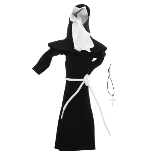 BESPORTBLE Plüschpuppe Nonnenkostüm mit Silbernem Muster Halskette Realistische Rollenspielkleidung für Plüschtiere für Kirchen Szene und Kostümparty Zubehör BESPORTBLE Plüschpuppe Nonnenkostüm mit Silbernem Muster Halskette Realistische Rollenspielkleidung für Plüschtiere für Kirchen Szene und Kostümparty Zubehör von BESPORTBLE