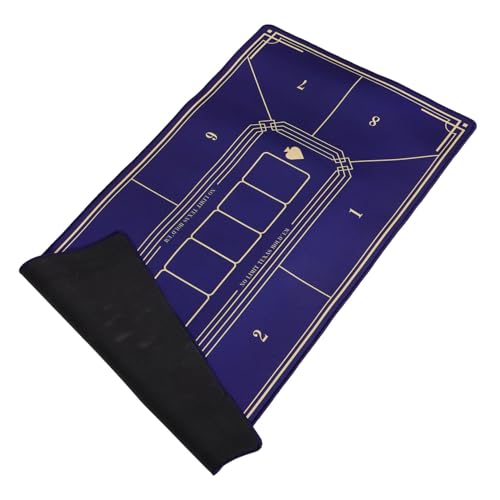 BESPORTBLE Poker Tischmatte Zusammenklappbare rutschfeste Pokermatte für Spielabende Vielseitig Einsetzbar als Tischunterlage und Gummimatte Blau für Verschiedene Tischgrößen von BESPORTBLE