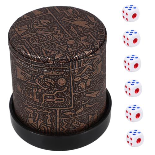 BESPORTBLE Professioneller Würfelbecher aus Geräuschdämpfendem Pu Leder mit Würfeln und Sockel Großer Fassungsvermögen Würfelbecher für Party Ktv und Gesellschaftsspiele BESPORTBLE Professioneller Würfelbecher aus Geräuschdämpfendem Pu Leder mit Würfeln und Sockel Großer Fassungsvermögen Würfelbecher für Party Ktv und Gesellschaftsspiele von BESPORTBLE