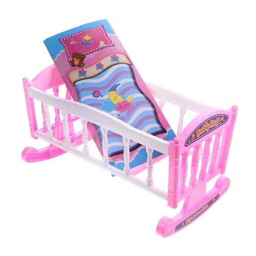 BESPORTBLE Puppenbett für Miniatur Puppenkrippe aus Sicherem für Rollenspiele und Puppenhauszubehör Fördert die Fantasie und Kreativität Beim von BESPORTBLE