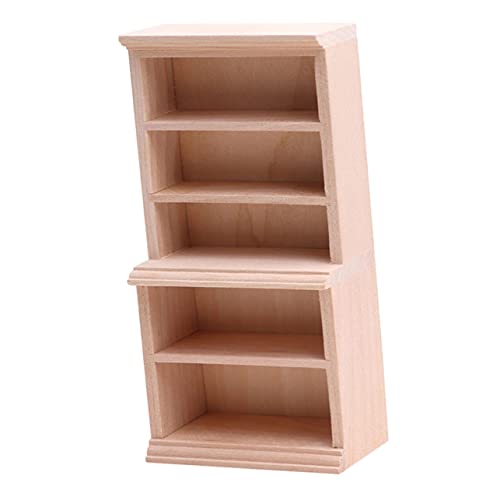 BESPORTBLE Puppenhaus Holzmodell Dekoratives Mini Regal für Puppenhaus Wohnzimmer und Bibliothek Mini Möbelstück als Hausdekoration von BESPORTBLE