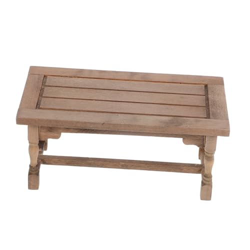 BESPORTBLE Puppenhaus Mini Holztisch Esstisch Miniatur Beistelltische Kleine Möbel Teetisch Modell Für Puppenhaus Mini Holztisch Modell Puppenhaus Couchtisch Miniatur Dunkelbraun von BESPORTBLE