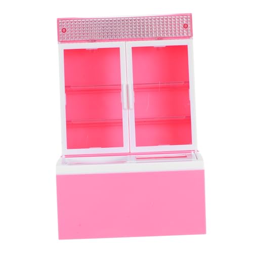 BESPORTBLE Puppenhaus Mini Kühlschrank Im Retro Design Eiscreme Gefrierschrank Für Zubehör Für Puppenhaus Küchen Rosa Farbgebung Pädagogisches Rollenspielzeug von BESPORTBLE