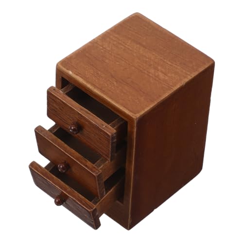 BESPORTBLE Puppenhaus Möbel Chestnut Holz Kommode Lernspielzeug Schlafzimmer Dekoration Robust von BESPORTBLE