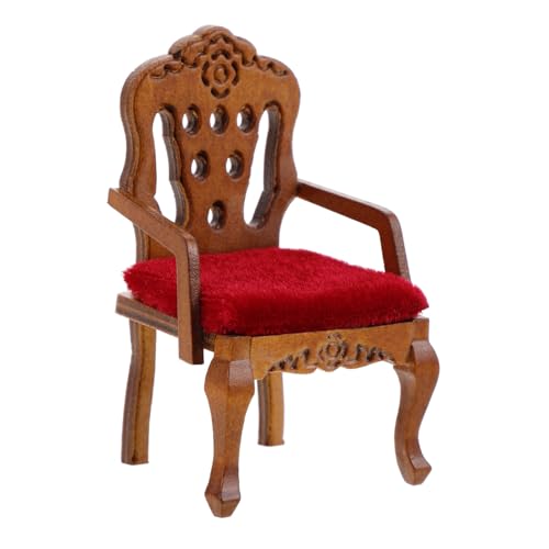 BESPORTBLE Puppenhaus Möbel Retro Wohnzimmerstuhl mit Eleganter Polsterung Realistische Details Vielseitig für Wohnzimmer Arbeitszimmer und Sammler Puppenhaus Zubehör von BESPORTBLE