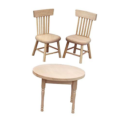 BESPORTBLE Puppenhaus Möbel Set Küchen Miniatur Teiliges Set mit Rundem Tisch und Stühlen Kindgerechtes für Kreative Puppenhausgestaltung von BESPORTBLE