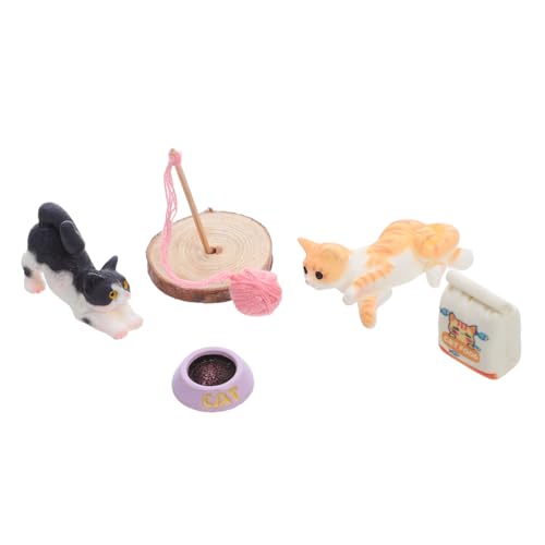 BESPORTBLE Puppenhaus -Set Katzenfiguren Spielset Katze Miniaturfiguren Miniatur-Kätzchen-Ornamente Puppenhaus-Katzenfiguren Katzen-Minifiguren Spielzeugkatzen mini kätzchen Figuren Plastik von BESPORTBLE