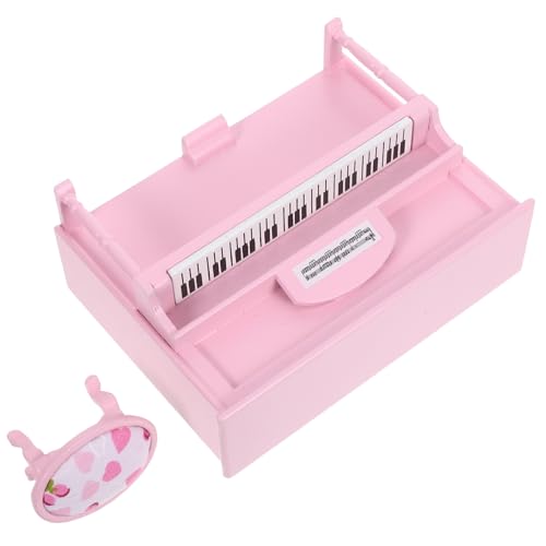 BESPORTBLE Puppenhausmöbel mit Hocker Realistische Miniatur Klavierdekoration für Wohnzimmer Kinderzimmer Praktisches und Langlebiges Instrument Zubehör von BESPORTBLE