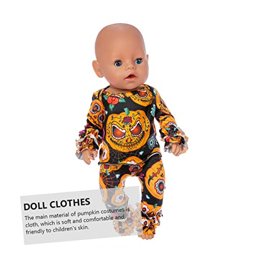 BESPORTBLE Puppenkleidung Halloween Outfit Kürbismuster Teiliges für Mädchenpuppe Einfache Handhabung Modisch und Passend für American Girl Puppen von BESPORTBLE