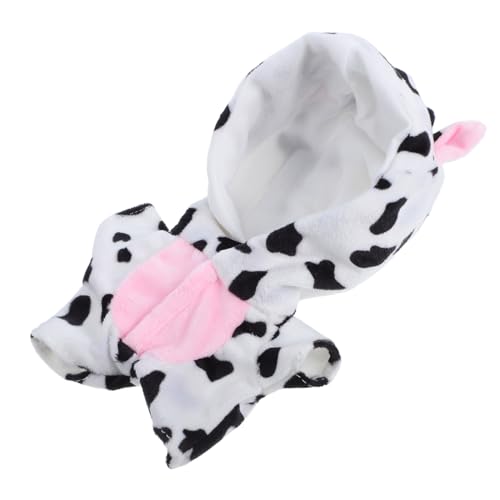 BESPORTBLE Puppenoutfit Kuh Design Wiederverwendbare Puppenkleidung Plüschiger Pyjama für Puppen Charmante Tier Themenkleidung Einfach Anzuziehen Bequem für Puppen von BESPORTBLE
