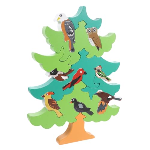 BESPORTBLE Puzzle Bausteine Lernspielzeug Cartoon Eulen Baum Form aus Holz Pädagogisches DIY Steckspiel für Mädchen Jungen Ab Jahren Handpoliert Sicher und Unterhaltsam von BESPORTBLE