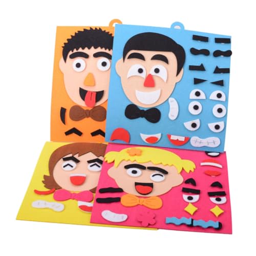 BESPORTBLE Puzzle Gesichtsausdruck Lernspielzeug Ab Jahr Pädagogisches DIY Set für Frühe Entwicklung Fördert Hand-Auge-koordination und Emotionale Wahrnehmung Mädchen Rot von BESPORTBLE