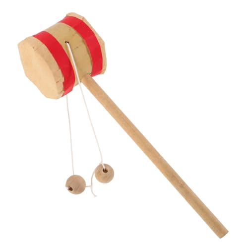 BESPORTBLE Rassel Trommel aus Naturholz Multifunktionales Musikinstrument für Frühe Musikalische Entwicklung Geeignet für Jungen und Mädchen Beige von BESPORTBLE