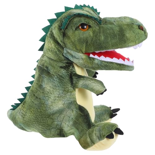 BESPORTBLE Realistische Dinosaurier handpuppe aus Weichem Plüsch Beweglicher Mund Finger Spiel Rollenspiel zubehör für Jungen und Mädchen Tragbar für Geschichten und Theater von BESPORTBLE