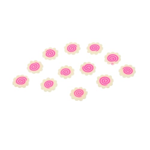 BESPORTBLE Realistische Mini Narutomaki Streusel Soft Clay Scheiben für DIY Japanische Nagelkunst Dollhouse Deko Handy Charms Kleine Japanische Lebensmittel Zubehör von BESPORTBLE