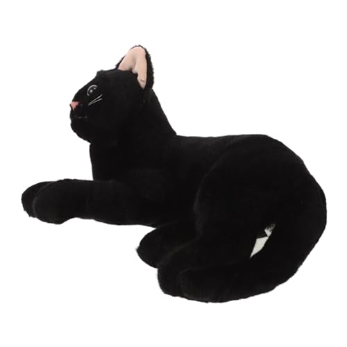 BESPORTBLE Realistische Schwarze Plüschtier Weiches Kuscheltier Niedliches Kätzchen Gefülltes Katzenspielzeug Cartoon Stofftier Heimdekoration Und Geschenkidee von BESPORTBLE
