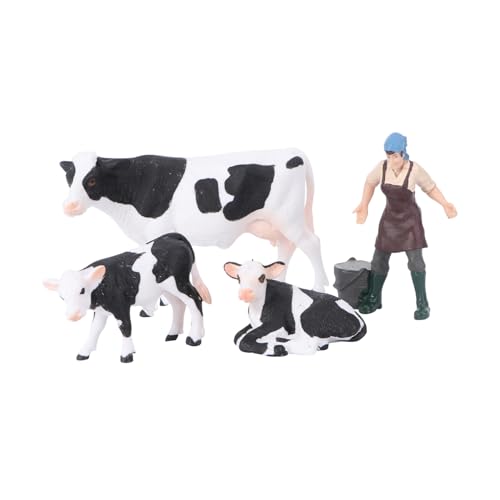 BESPORTBLE Realistisches Bauernhoftier Figuren mit Kuh und Wildtieren Detailgetreue Tiermodelle als Pädagogisches und Dekoratives Ornament für Kinderzimmer und Zimmer von BESPORTBLE