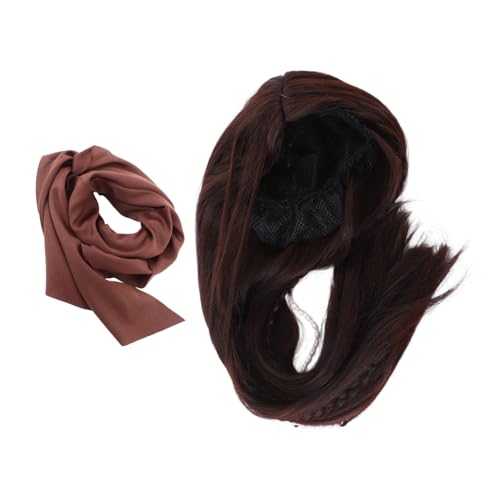BESPORTBLE Realistisches Braunes Piratenperücke Set mit Kopftuch Atmungsaktiv Vielseitig für Halloween Karneval Cosplay Kapitän Kostüm Party und Theateraufführungen von BESPORTBLE