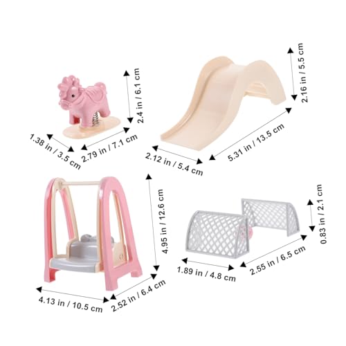 BESPORTBLE Realistisches Miniatur Spielplatz Puppenhausmöbel mit Schaukel und Fußballtor Detailgetreues Doll House Accessory Platzsparendes Dekorationsspielzeug für Sammler von BESPORTBLE