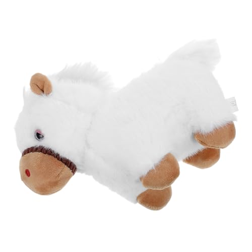 BESPORTBLE Realistisches Pferde Jahres Plüschtier Chinesisches Tierkreis Maskottchen Weiß Weiches Stofftier Für Erwachsene Büro Dekoration Geburtstag von BESPORTBLE