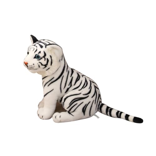 BESPORTBLE Realistisches Plüschtier Tiger Weiß Simulation Stofftier Kuscheltier Weiches Material für Jungen Mädchen Geeignet von BESPORTBLE