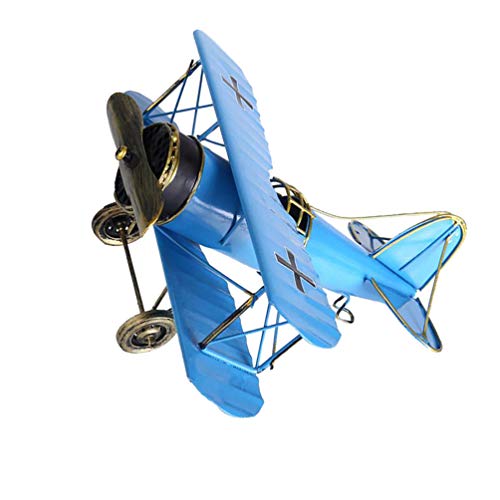 BESPORTBLE Retro Metall Flugzeug Modell Eisen Flugzeug Segelflugzeug Doppeldecker Anhänger Modell Kinder Flugzeug Spielzeug für Foto Requisiten Desktop-Dekor von BESPORTBLE