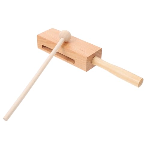 BESPORTBLE Rhythmusblock Aus Hochwertigem Holz Für Percussion Musikinstrument Mit Holzhammer Für Musikunterricht Und Kreative Khaki Finish von BESPORTBLE