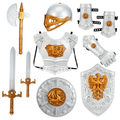 BESPORTBLE Ritterkostüm für Jungen Mittelalterliches Cosplay für Halloween Fasching Bühnenauftritt Kinderkostüm Soldatenrüstung Zubehör von BESPORTBLE