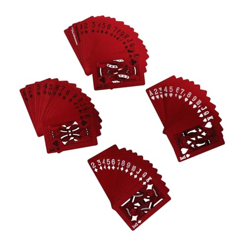 BESPORTBLE Rote Pokerkarten Aus Wasserdichtem Mini Spielkarten Für Brettspiele Und Poker Karten Für Unterwegs Deck Mit Karten von BESPORTBLE