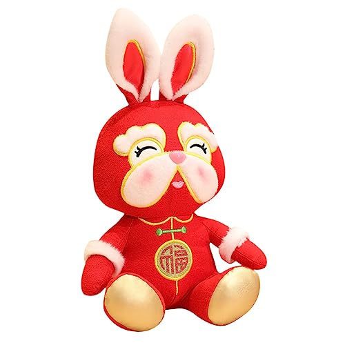 BESPORTBLE Rotes Plüschtier Hase Kuscheltier Stofftier Dekoration Jahr des Hasen Desktop Ornament für Erwachsene von BESPORTBLE