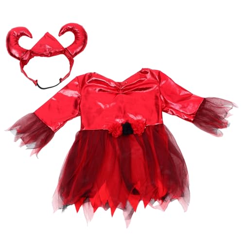 BESPORTBLE Rotes Teufelskleid mit Haarreif für Halloween Karneval und Mottopartys für Rollenspiele und Fotoshootings S von BESPORTBLE