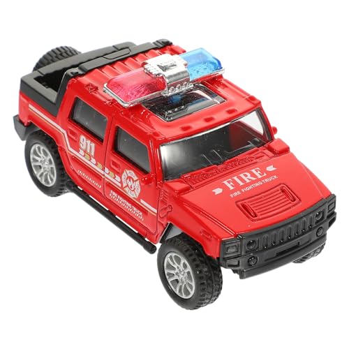 BESPORTBLE Rückzieher Feuerwehrwagen Für Plastik Feuerwehrmodell Simuliertes Inertia Feuerwehrauto Ohne Licht Und Türen Für Jungen von BESPORTBLE