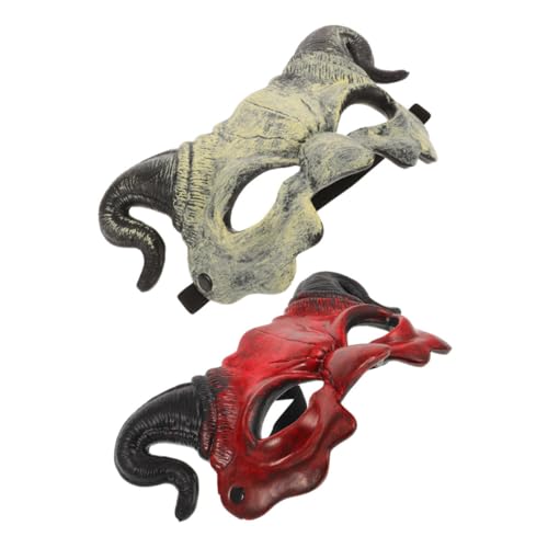 BESPORTBLE Scary Halloween Devil Mask Halbgesichtsmaske mit Hörnern Retro Rotes und Weißes Dämonen Ziegenkopf Kostüm für Cosplay Karneval Maskenball und Party Langlebig und Leicht zu Tragen BESPORTBLE Scary Halloween Devil Mask Halbgesichtsmaske mit Hörnern Retro Rotes und Weißes Dämonen Ziegenkopf Kostüm für Cosplay Karneval Maskenball und Party Langlebig und Leicht zu Tragen von BESPORTBLE
