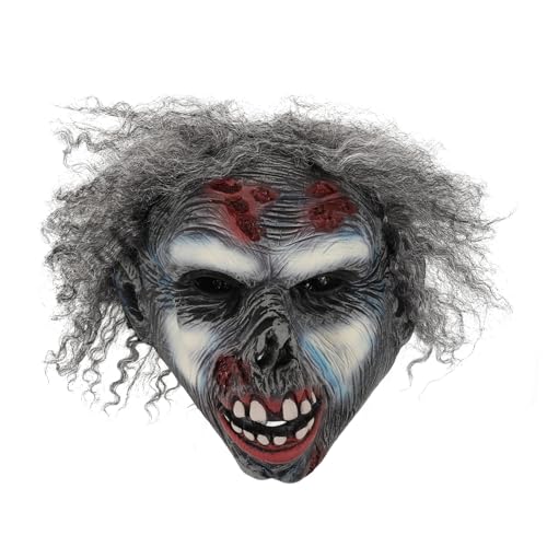 BESPORTBLE Scary Halloween Kopfmaske Vollgesicht Gruseliges Kostüm Requisit Weiche Atmungsaktive Kopfbedeckung Für Halloween Party Karneval von BESPORTBLE