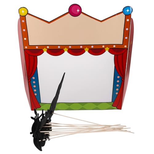 BESPORTBLE Schattenbühne Lehrmittel Kinderbühne Plattform Roter Vorhang Hintergrund Karneval Hintergrund Scrapbook Fensterrahmen Puppet Party Lichter Hamburg Hintergrund von BESPORTBLE